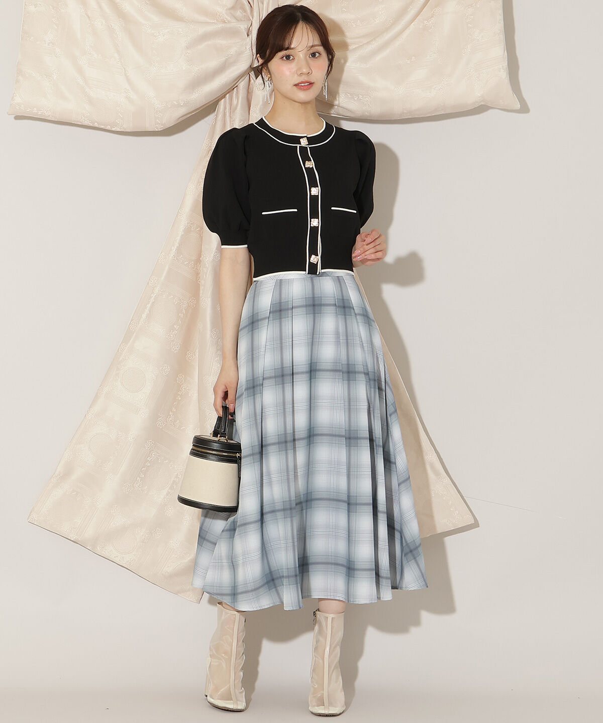 WILLSELECTION「配色ラインタックスリーブカーディガン」|カーディガン|