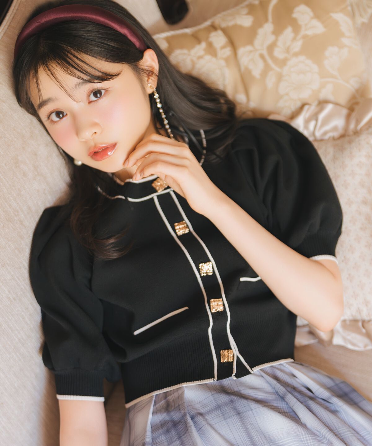 WILLSELECTION「配色ラインタックスリーブカーディガン」|カーディガン|