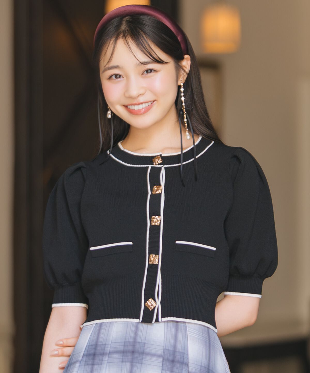 WILLSELECTION「配色ラインタックスリーブカーディガン」|カーディガン|