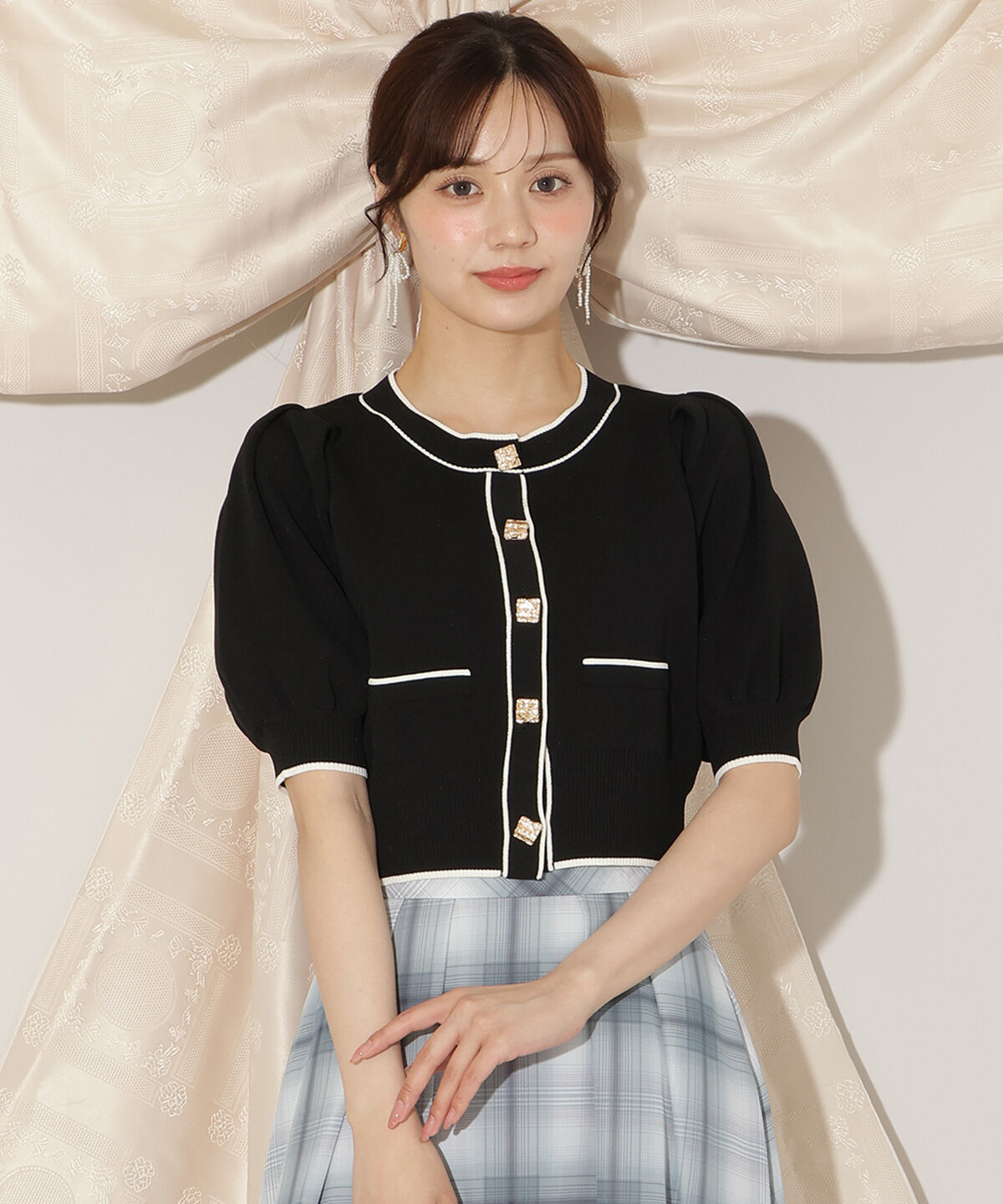 WILLSELECTION「配色ラインタックスリーブカーディガン」|カーディガン|