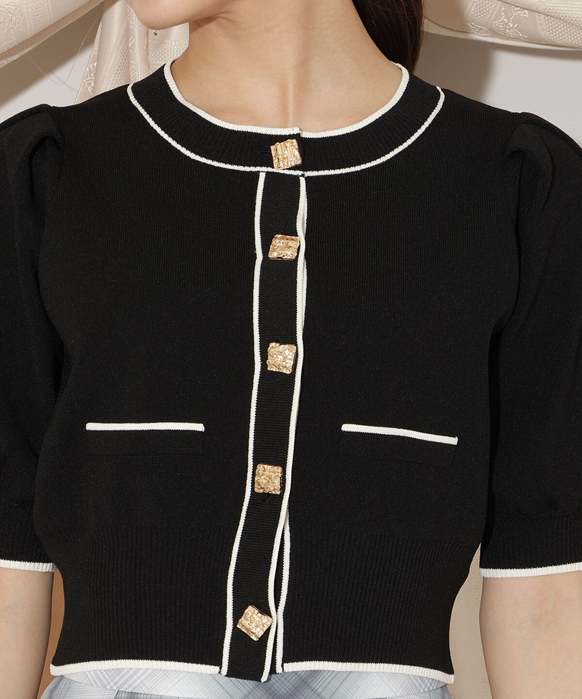 WILLSELECTION「配色ラインタックスリーブカーディガン」|カーディガン|