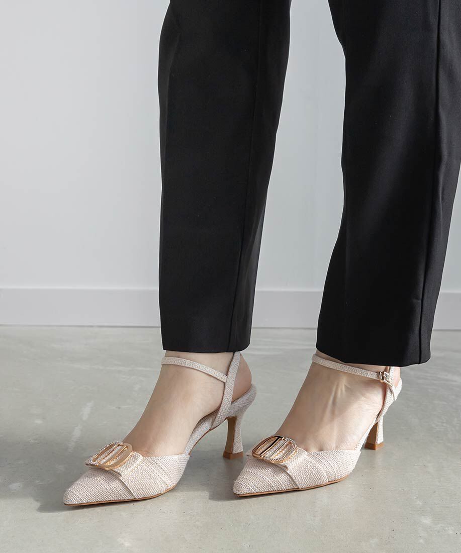  「ビジューパーツストラップパンプス」|パンプス|