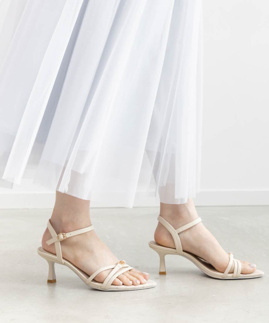  「アシンメトリーベルトストラップサンダル」|サンダル|