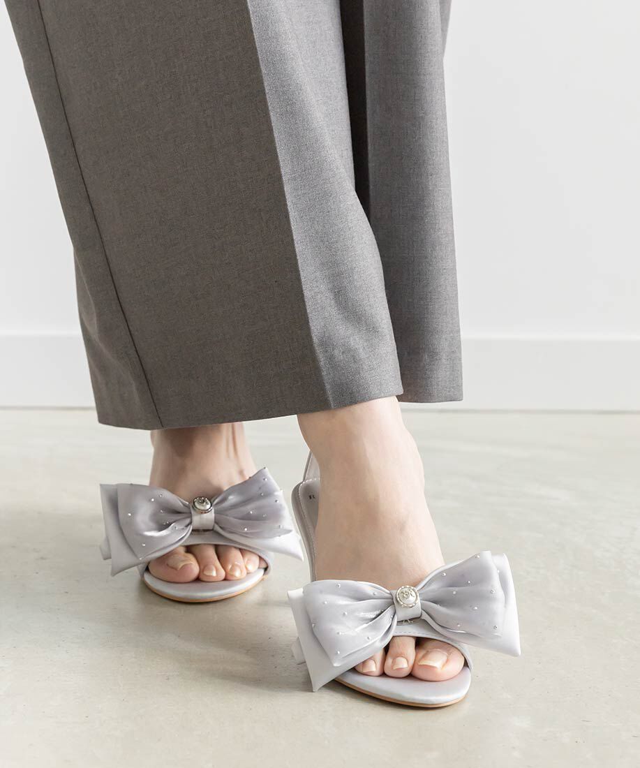  「2WAY リボンアンクルストラップサンダル」|サンダル|