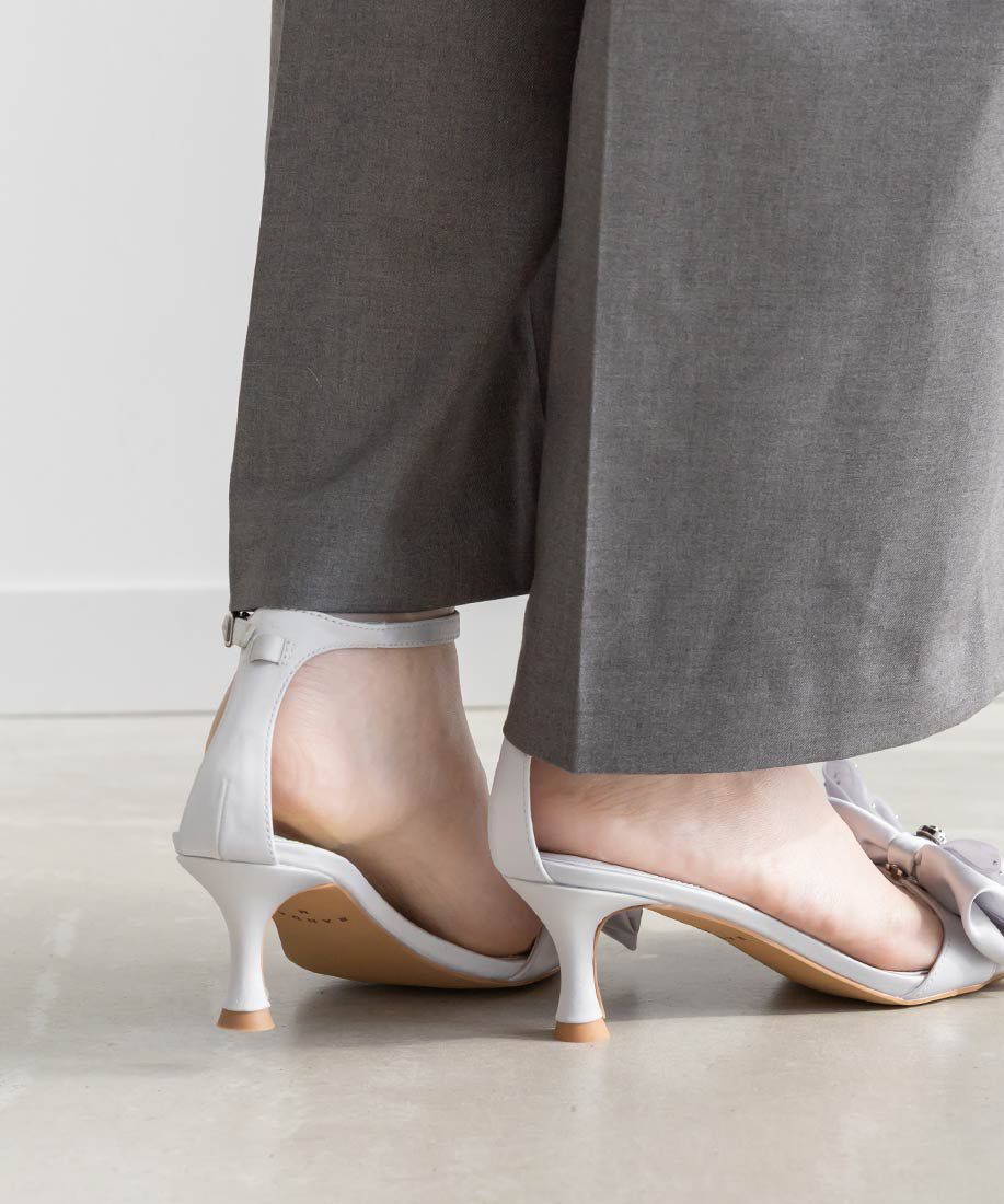  「2WAY リボンアンクルストラップサンダル」|サンダル|