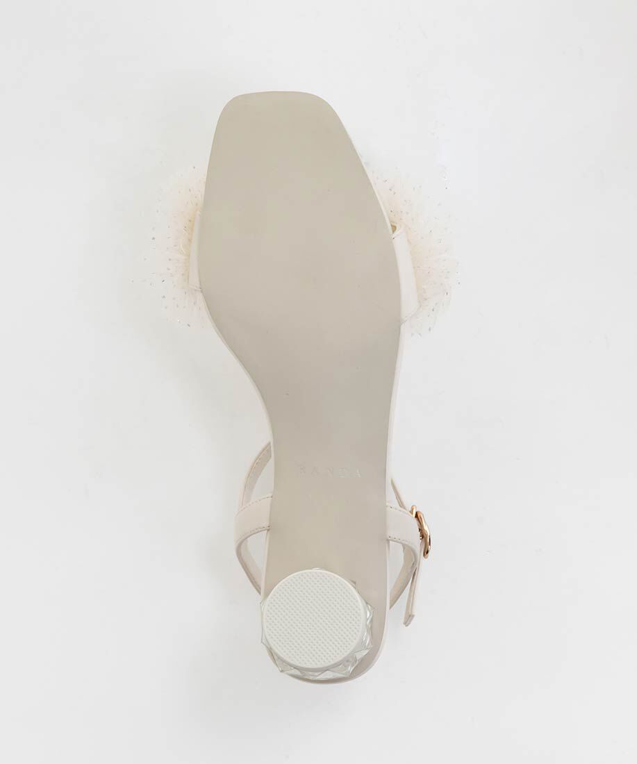  「ラメチュールフリルヒールコンシャスサンダル」|サンダル|