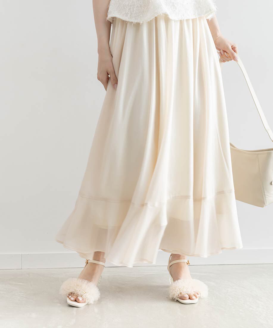  「ラメチュールフリルヒールコンシャスサンダル」|サンダル|