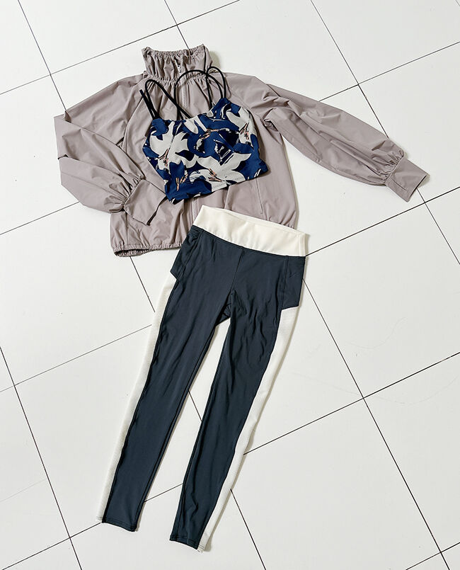 ALBOVE「UVカットスタンドネック撥水ギャザーブルゾン」|レインコート|