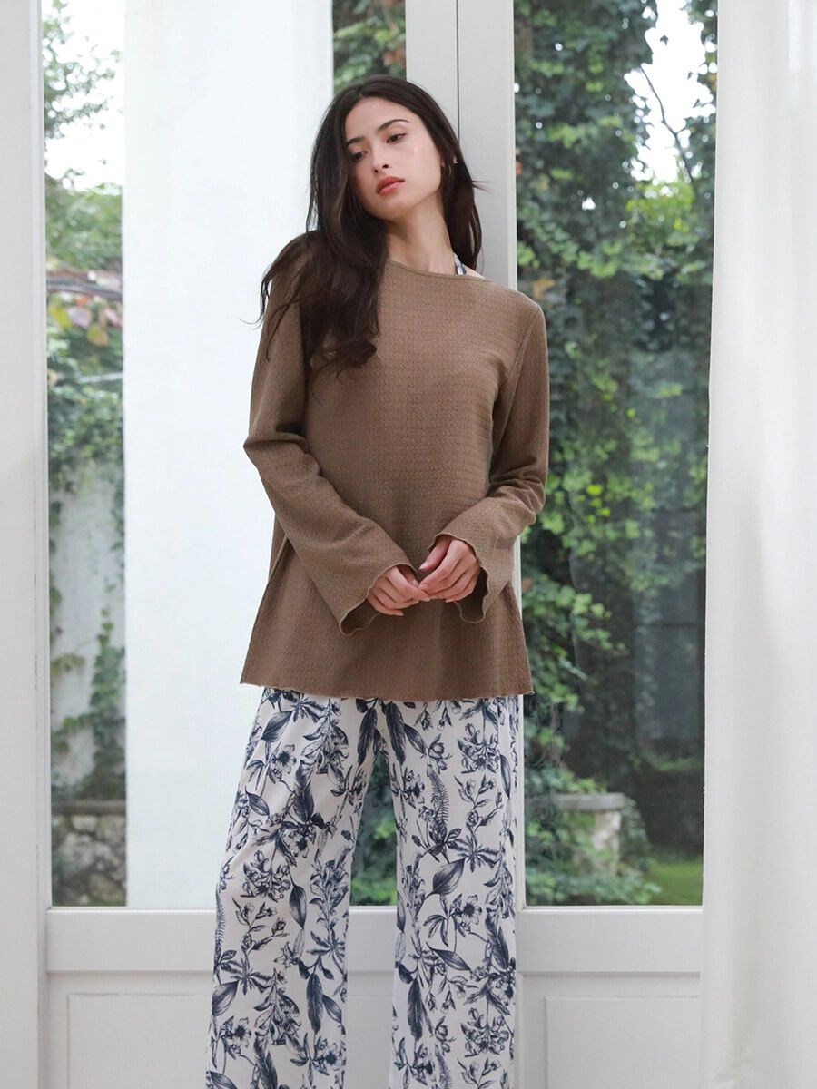 PEAK&PINE「【新作】ジャガード風ロング丈リボンカーディガン」|スポーツ|