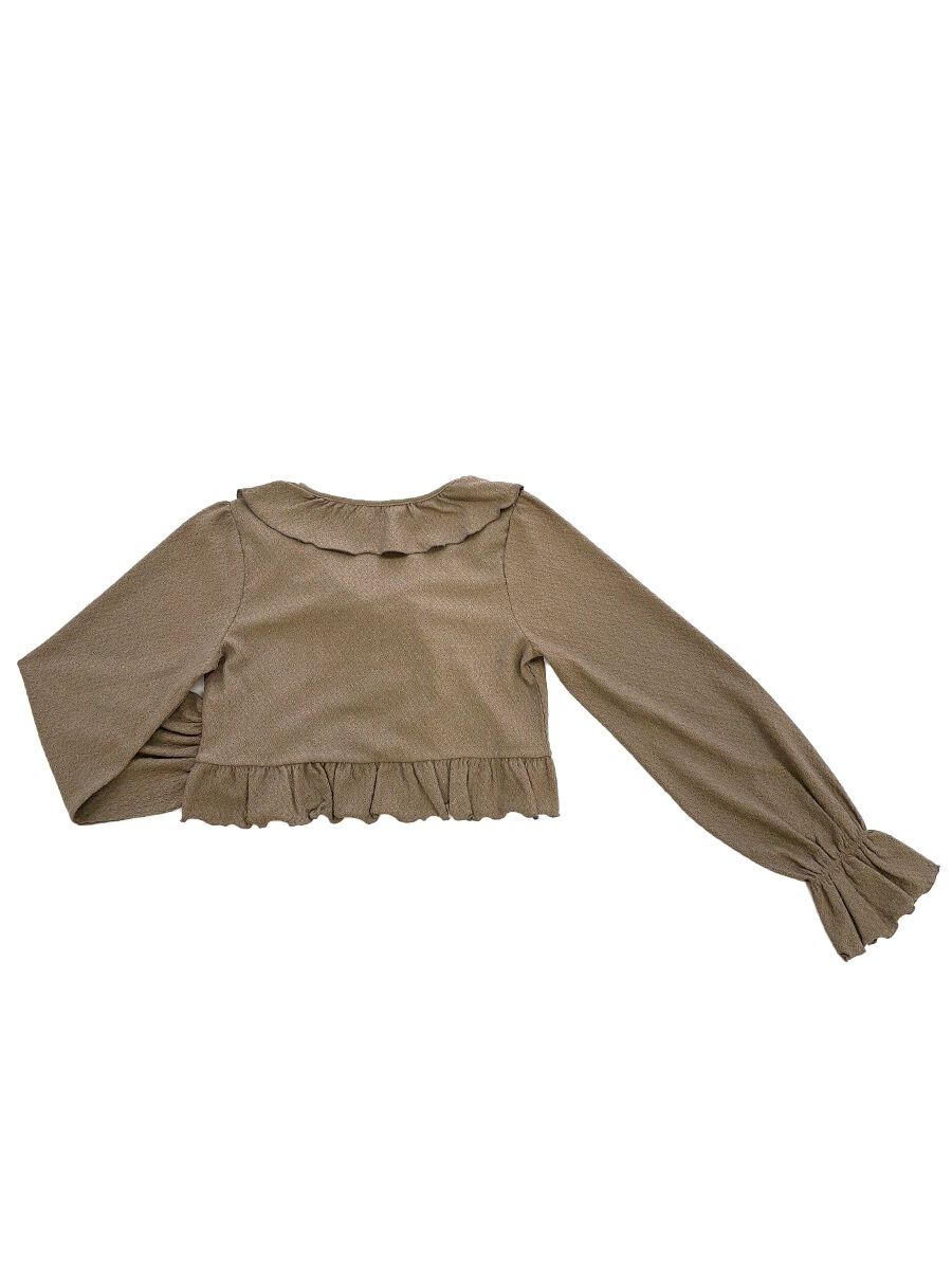 PEAK&PINE「【新作】ジャガード風ショート丈フリルカーディガン」|スポーツ|