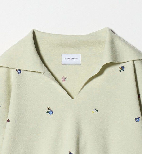 UNITED ARROWS「フラワー エンブロイダリー スキッパーニット」|ニット・セーター|