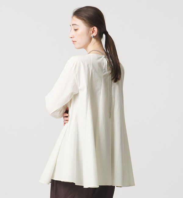 UNITED ARROWS「バイアス フレア チュニック ブラウス ‐ウォッシャブル‐」|シャツ・ブラウス|OFF WHITE