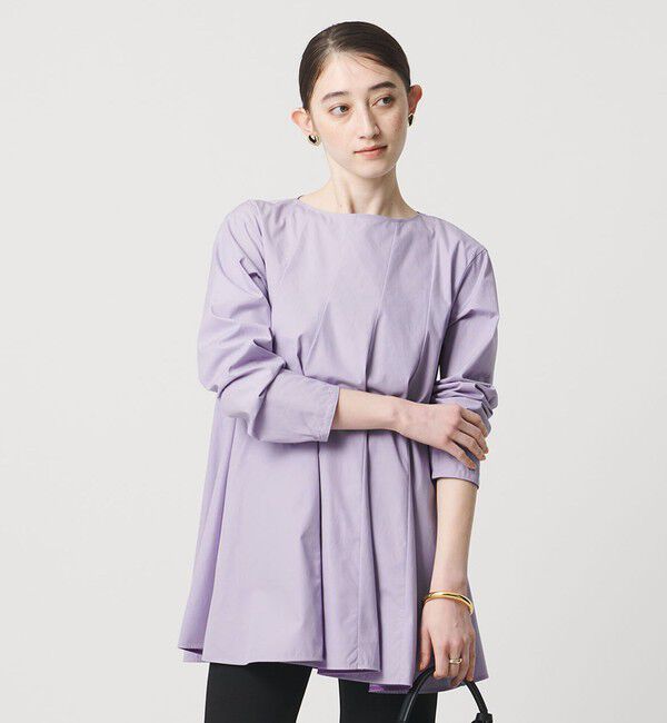 UNITED ARROWS「バイアス フレア チュニック ブラウス ‐ウォッシャブル‐」|シャツ・ブラウス|LILAC