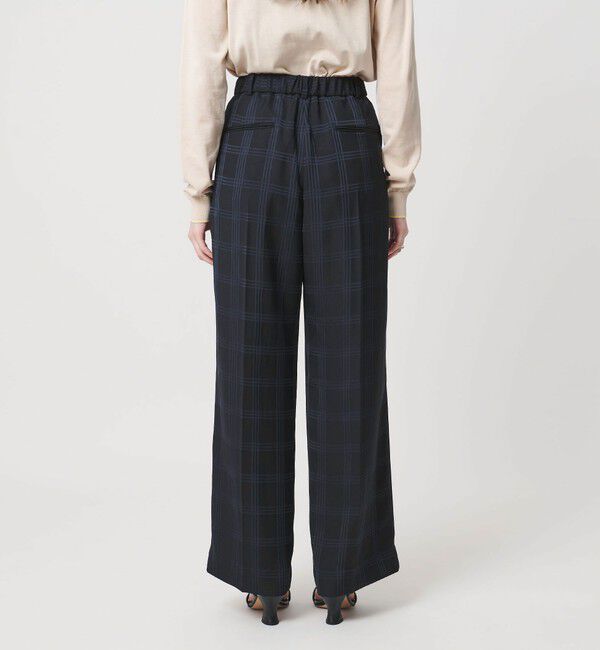 UNITED ARROWS「チェック 2タック ワイドパンツ ‐ウォッシャブル‐」|スラックス|