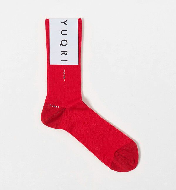 UNITED ARROWS「＜YUQRI＞SILKY リブ ソックス」|ソックス|RED