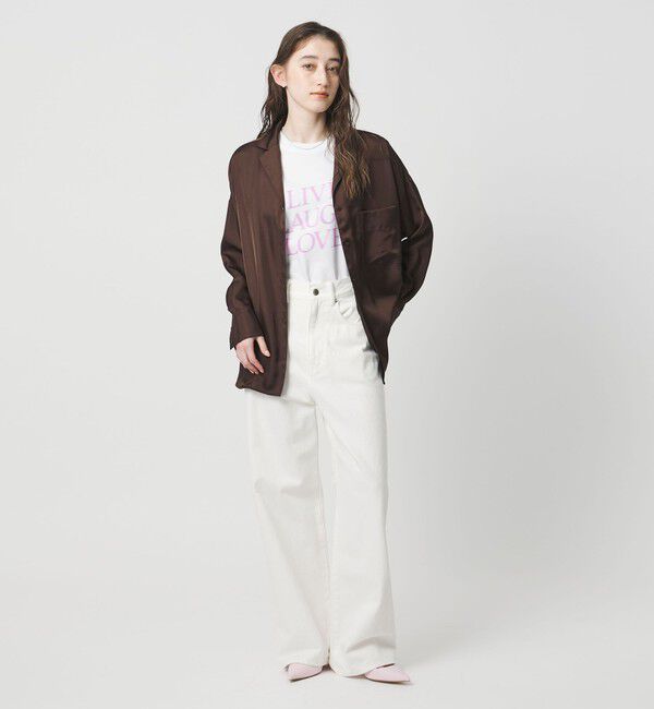 UNITED ARROWS「シルクライク オープンカラー シャツ」|シャツ・ブラウス|