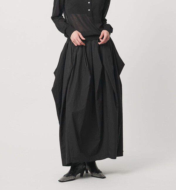 AEWEN MATOPH「＜AEWEN MATOPH＞ナイロンタックコクーンスカート ‐ ウォッシャブル ‐」|スカート|BLACK