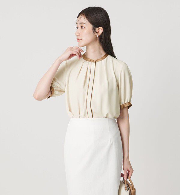 UNITED ARROWS「バイカラーパイピング ショートスリーブ ブラウス」|シャツ・ブラウス|