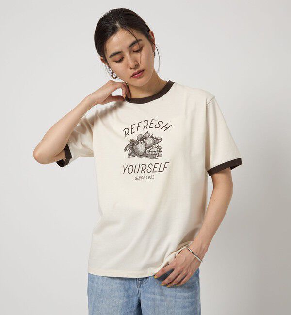UNITED ARROWS green label relaxing「＜OSORA CAFE＞リンガー Tシャツ」|Tシャツ・カットソー|