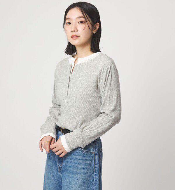 UNITED ARROWS green label relaxing「【WEB限定】＜at ease＞シアーテレコ ヘンリーネック カットソー」|Tシャツ・カットソー|