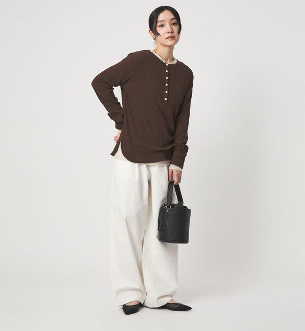 UNITED ARROWS green label relaxing「【WEB限定】＜at ease＞シアーテレコ ヘンリーネック カットソー」|Tシャツ・カットソー|