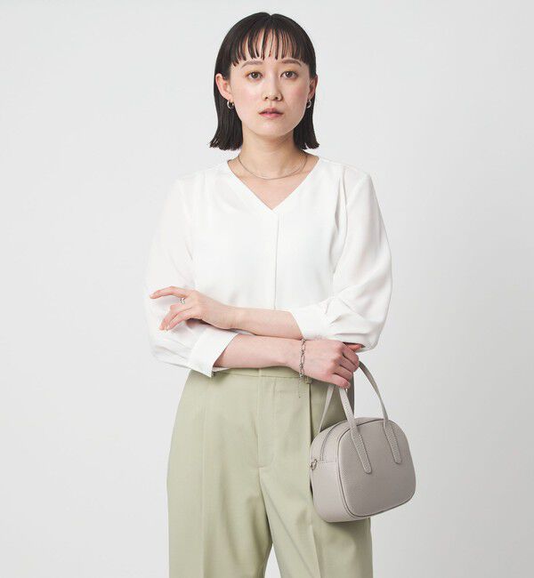 UNITED ARROWS green label relaxing「Vネック 7分袖 ブラウス マシンウォッシャブル」|シャツ・ブラウス|