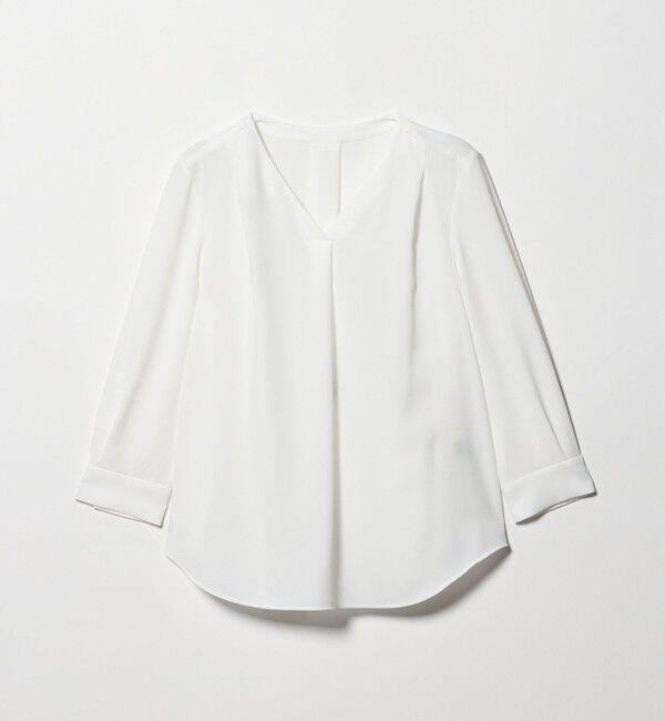 UNITED ARROWS green label relaxing「Vネック 7分袖 ブラウス マシンウォッシャブル」|シャツ・ブラウス|