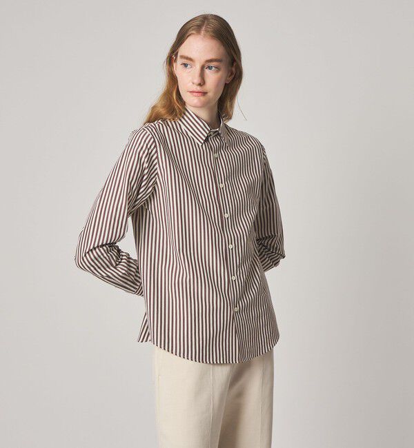 STEVEN ALAN「＜Steven Alan＞コットン キュプラ ストライプ シャツ」|シャツ・ブラウス|MD.BROWN