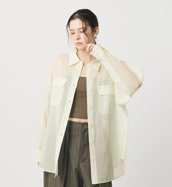 BEAUTY&YOUTH UNITED ARROWS「コットン シアー ワーク シャツ」|シャツ・ブラウス|LIME