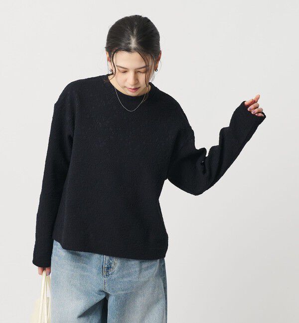 BEAUTY&YOUTH UNITED ARROWS「ジャガード クルーネック プルオーバー」|Tシャツ・カットソー|BLACK