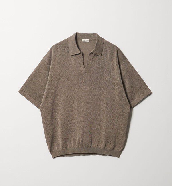 BEAUTY&YOUTH UNITED ARROWS「シャイン ギマ スキッパー ポロニット ウォッシャブル」|ニット・セーター|BEIGE
