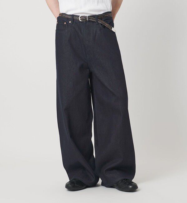 MONKEY TIME「ライトオンス リジッド デニム シンチバック スーパー バギー パンツ」|チノ|