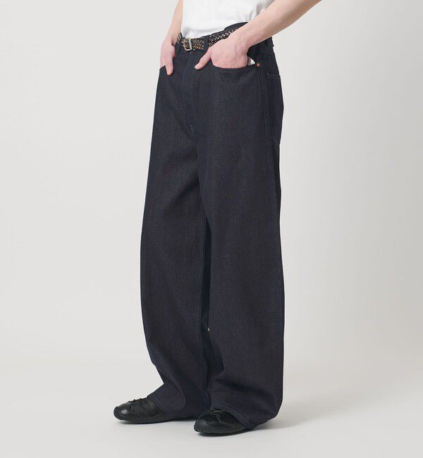 MONKEY TIME「ライトオンス リジッド デニム シンチバック スーパー バギー パンツ」|チノ|