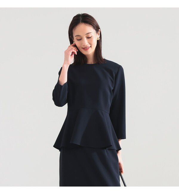 Demi-Luxe BEAMS 「トリアセ ペプラム ブラウス＊」|シャツ・ブラウス|NAVY