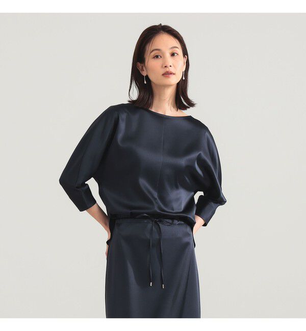 Demi-Luxe BEAMS 「トリアセ ポリエステル フラットサテン ブラウス」|シャツ・ブラウス|