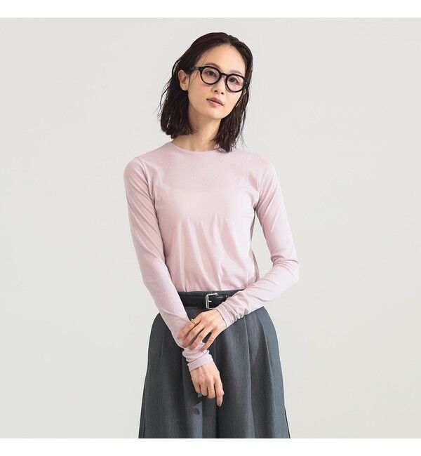 Demi-Luxe BEAMS 「コットン ハイツイストシアー Tシャツ」|Tシャツ・カットソー|PINK