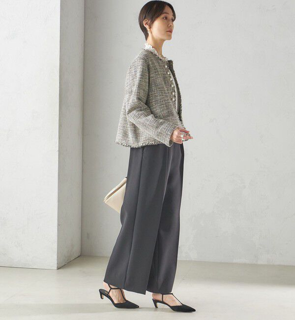 SHIPS for women「〈セレモニー対応可〉スラブ ツイード ノーカラー ジャケット（セットアップ対応）」|ノーカラージャケット|