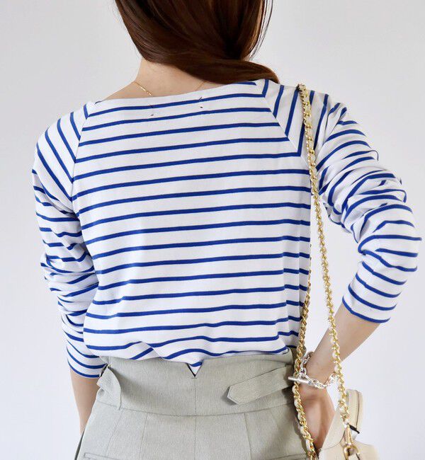 quaranciel「quaranciel:〈洗濯機可能〉ラウンドネック ボーダー カットソー」|Tシャツ・カットソー|