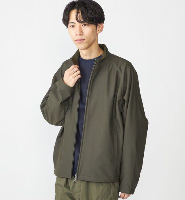 SHIPS「SHIPS:〈洗濯機可能〉ポンチ 裏フリース ストレッチ ブルゾン」|ブルゾン・スタジャン|オリーブ