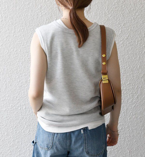 SHIPS any「《一部追加予約》SHIPS any:〈洗濯機可能〉ワッフル ヘンリーネック 2WAY ノースリーブ TEE」|タンクトップ|