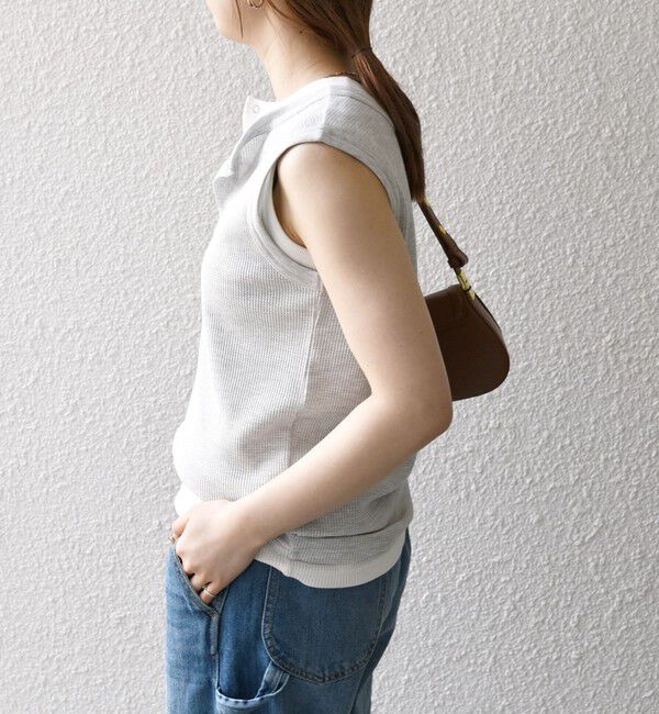 SHIPS any「《一部追加予約》SHIPS any:〈洗濯機可能〉ワッフル ヘンリーネック 2WAY ノースリーブ TEE」|タンクトップ|