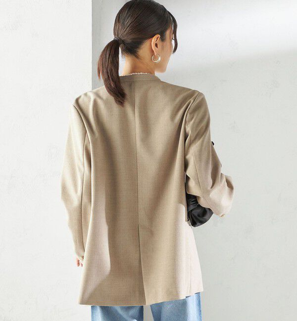 SHIPS for women「〈手洗い可能〉Asami 麻調合繊 カラー レス ジャケット 2」|その他|