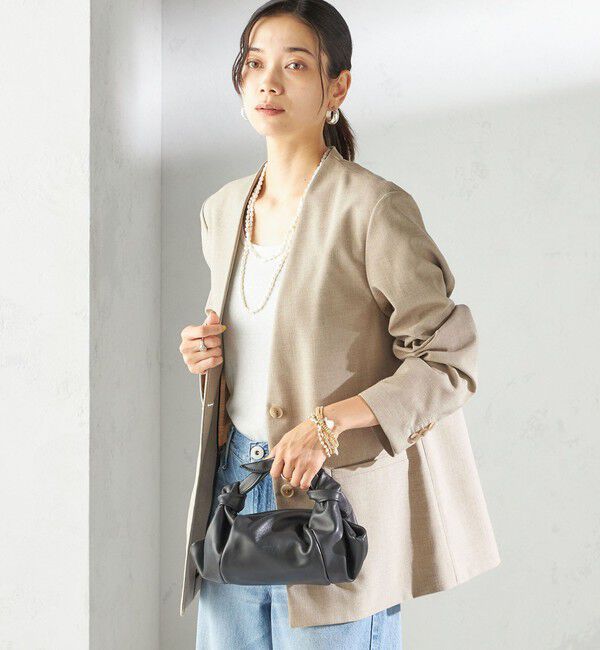 SHIPS for women「〈手洗い可能〉Asami 麻調合繊 カラー レス ジャケット 2」|その他|