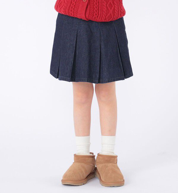 SHIPS KIDS「SHIPS KIDS:100～130cm /デニム プリーツ キュロット」|キュロット|