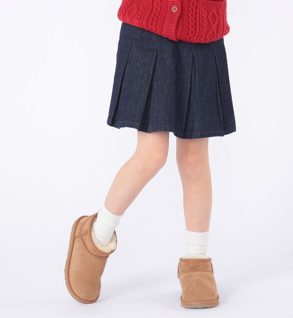 SHIPS KIDS「SHIPS KIDS:100～130cm /デニム プリーツ キュロット」|キュロット|