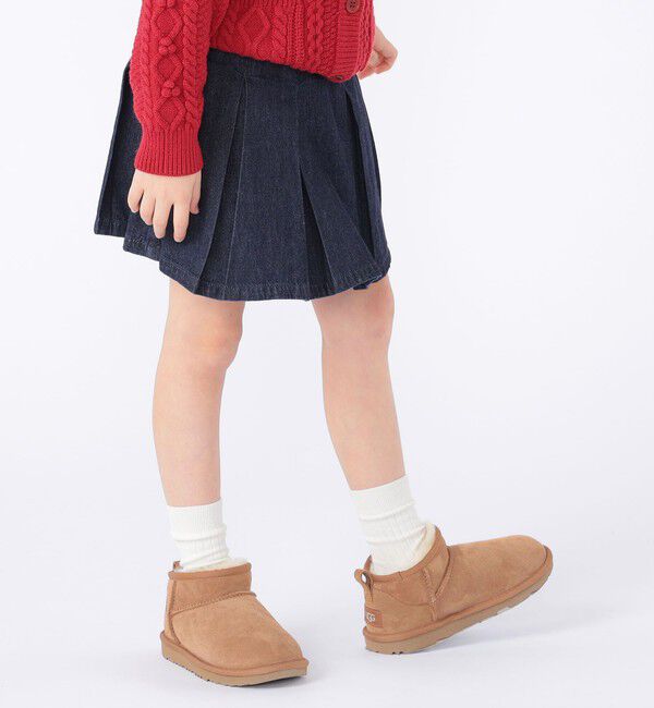 SHIPS KIDS「SHIPS KIDS:100～130cm /デニム プリーツ キュロット」|キュロット|