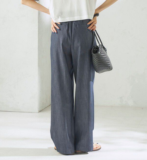 SHIPS for women「〈手洗い可能〉ヴィンテージ ライク デニム タック パンツ」|その他|