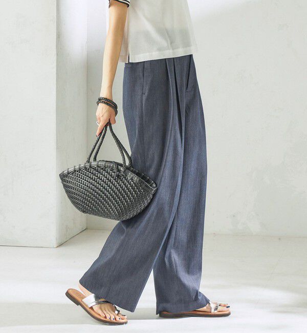 SHIPS for women「〈手洗い可能〉ヴィンテージ ライク デニム タック パンツ」|その他|