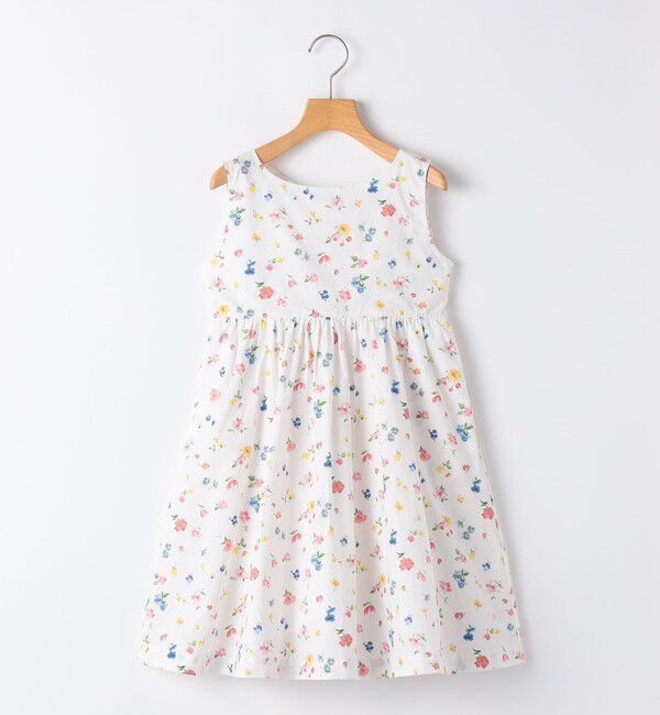 SHIPS KIDS「SHIPS KIDS:100～130cm / ノースリーブ フラワー プリント ワンピース」|ワンピース|オフホワイト