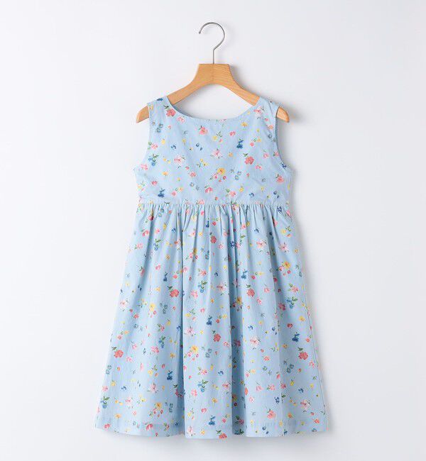 SHIPS KIDS「SHIPS KIDS:100～130cm / ノースリーブ フラワー プリント ワンピース」|ワンピース|ライトブルー